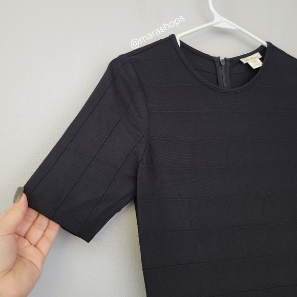 Shoshanna Belva Stretch Knit Crewneck Short-Sleeve A-Line Dress - Picture 4 of 8